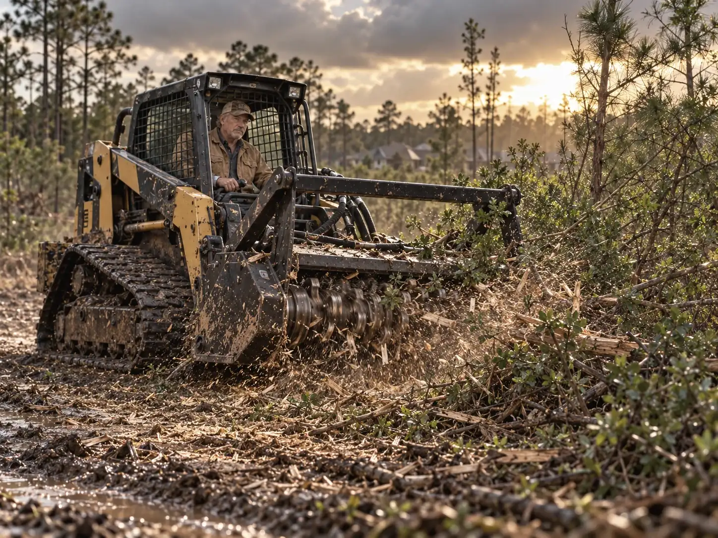 Forestry mulching service work in southeast Texas