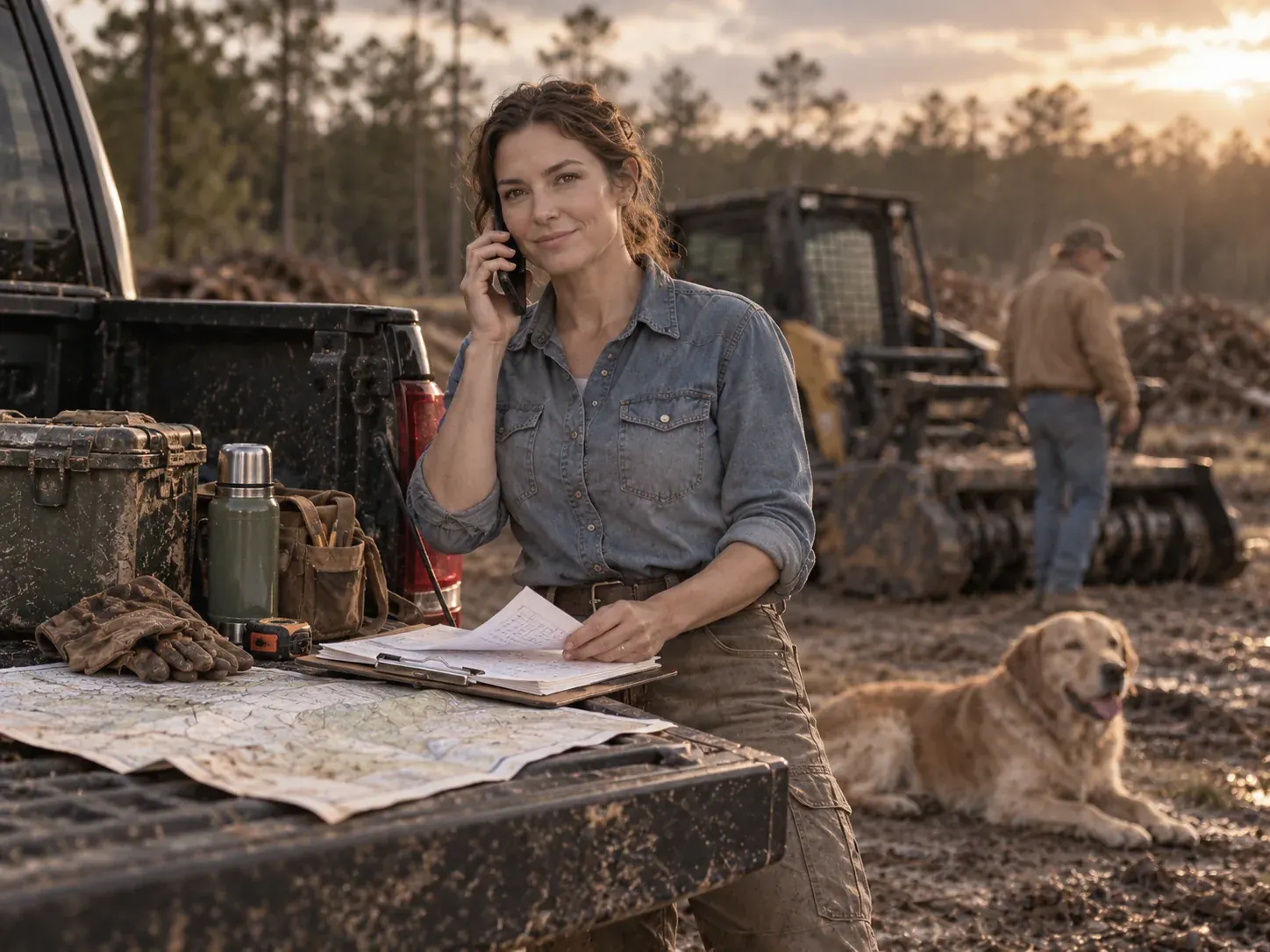 Janine Turner organizing land clearing job inquiries